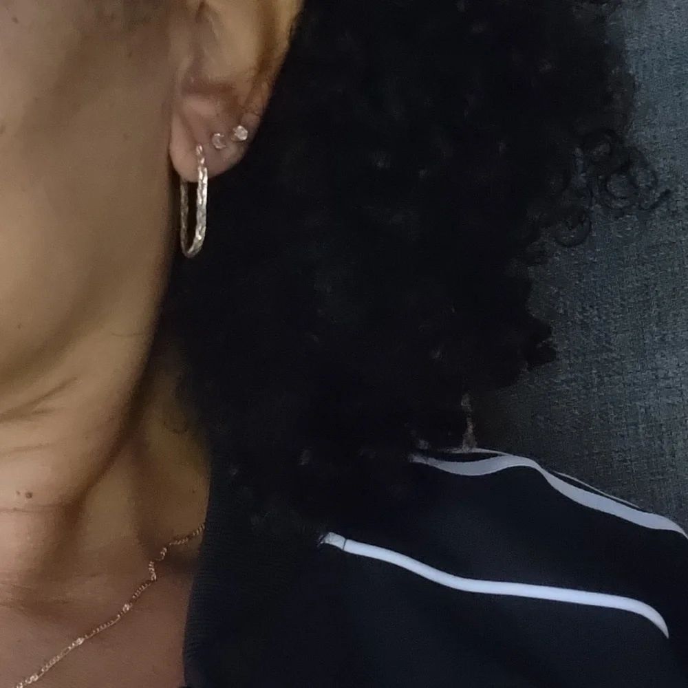 14 k Vintage Woven Braided Herringbone Drop Chain Earrings - Picture 3 of 5